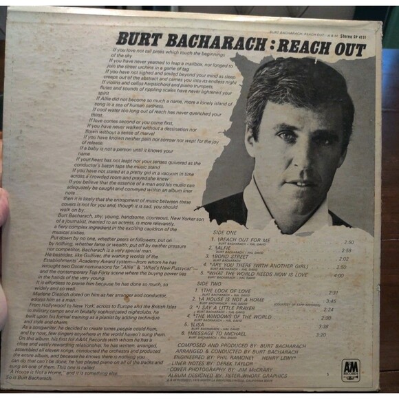 Lot Of 3 Burt Bacharach LP Vinyl Record Albums: Reach Out, Self titled, Make It - Picture 5 of 7